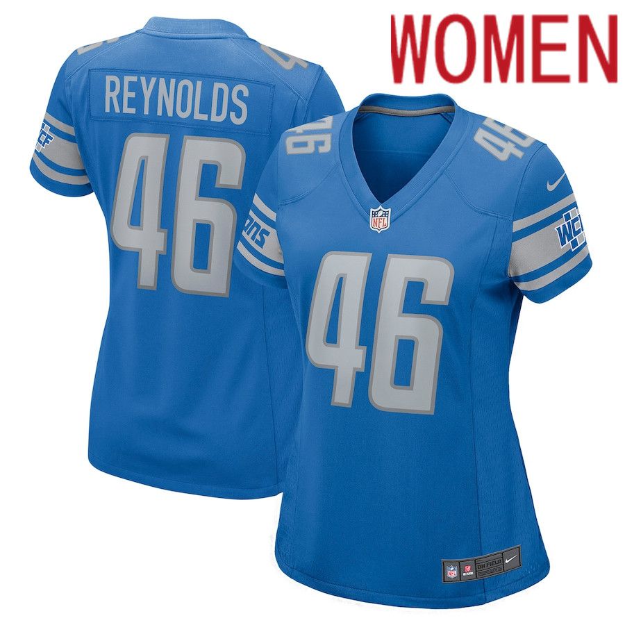 Women Detroit Lions 46 Craig Reynolds Nike Blue Game Player NFL Jersey